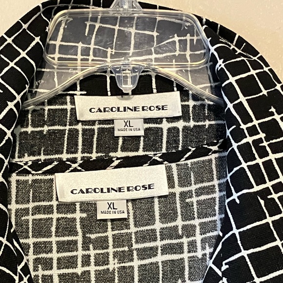 NEW Caroline Rose 2pc Black White Jacket & Tank SET sz XL - Picture 2 of 5